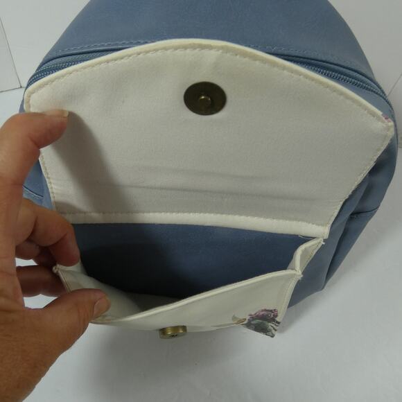 Harry Potter Mini Backpack Purse Adjustable Straps Bioworld Blue Floral - Picture 5 of 8